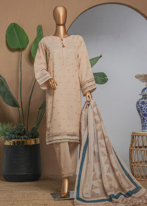 Damask By HZ Stitched 3 Piece Gold Jacquard Eid Edit Collection-DBJ-044