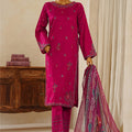 Muse By HZ Stitched 3 Piece Emb Dobby Jacquard Vol-04 Collection'2025-DEJ-3P-027-Berry Pink