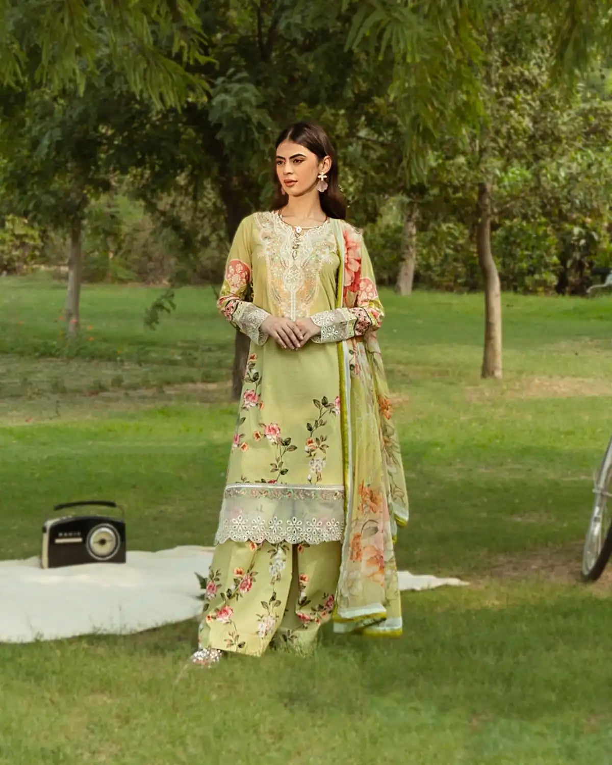 Gul Bahar By Inara Stitched 3 Piece Summer Suit-CAMELLIA DR-10