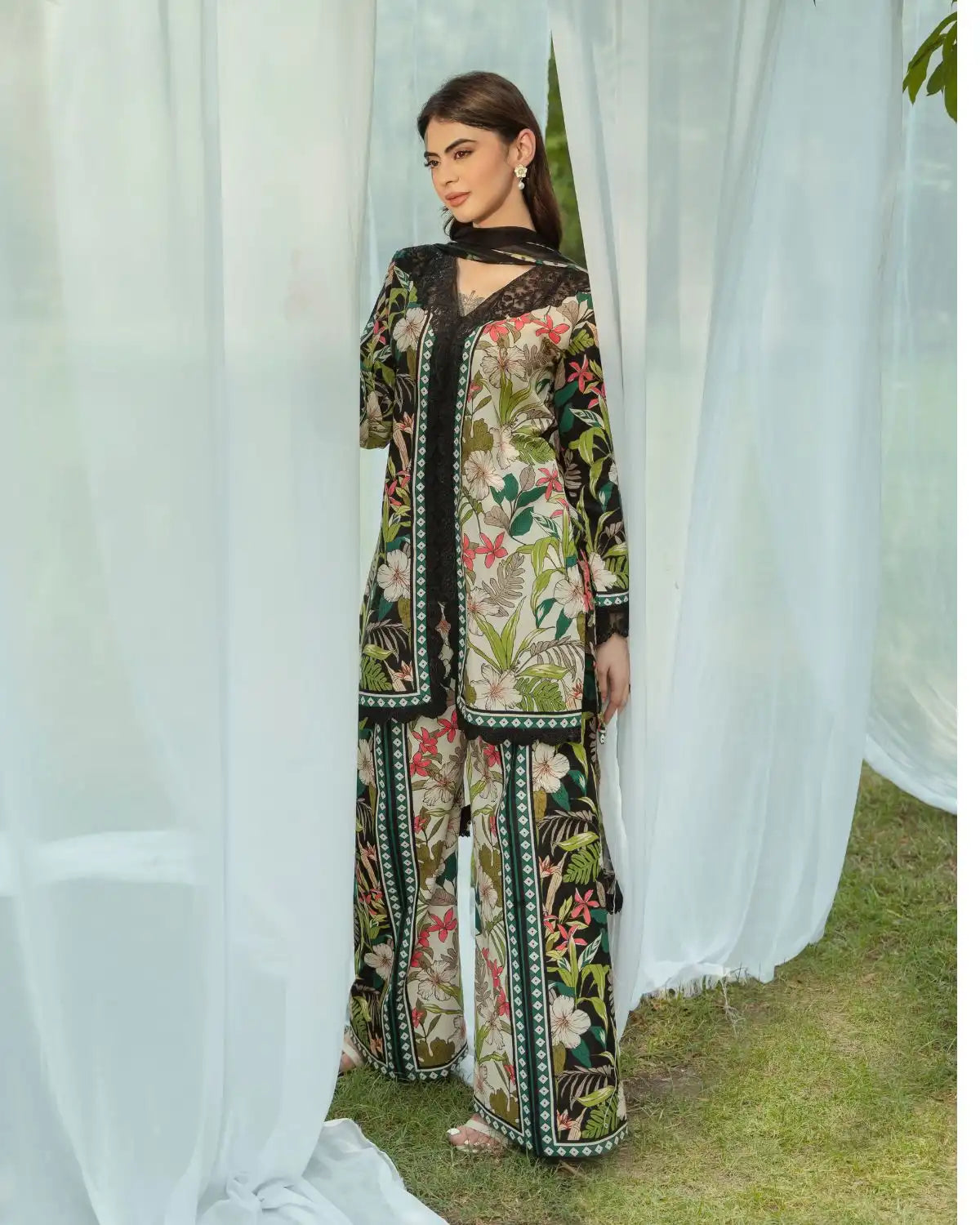 Gul Bahar By Inara Stitched 3 Piece Summer Suit-HIBISCUS DR-01