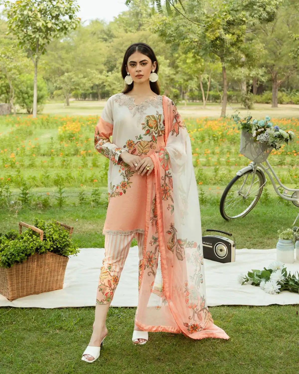Gul Bahar By Inara Stitched 3 Piece Summer Suit-BOTANICAL DR-08