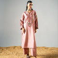 Zarqash By Kross Kulture Stitched 2PC - Raw Silk Suit Suit-0001767-XSM-PNK