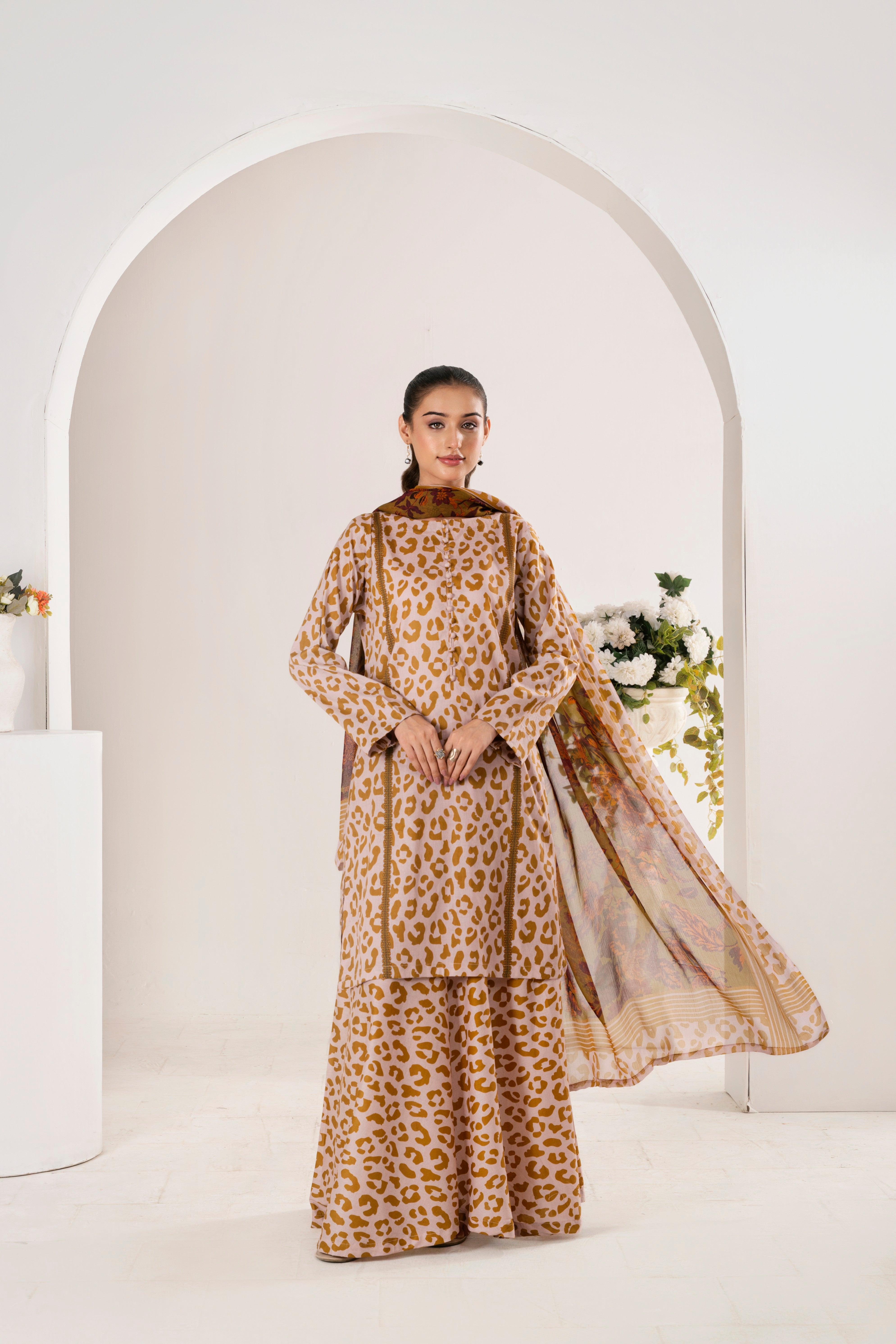 Feathers Unstitched 3 Piece Digital Printed Lawn Summer Suit-JOVELL-FT700