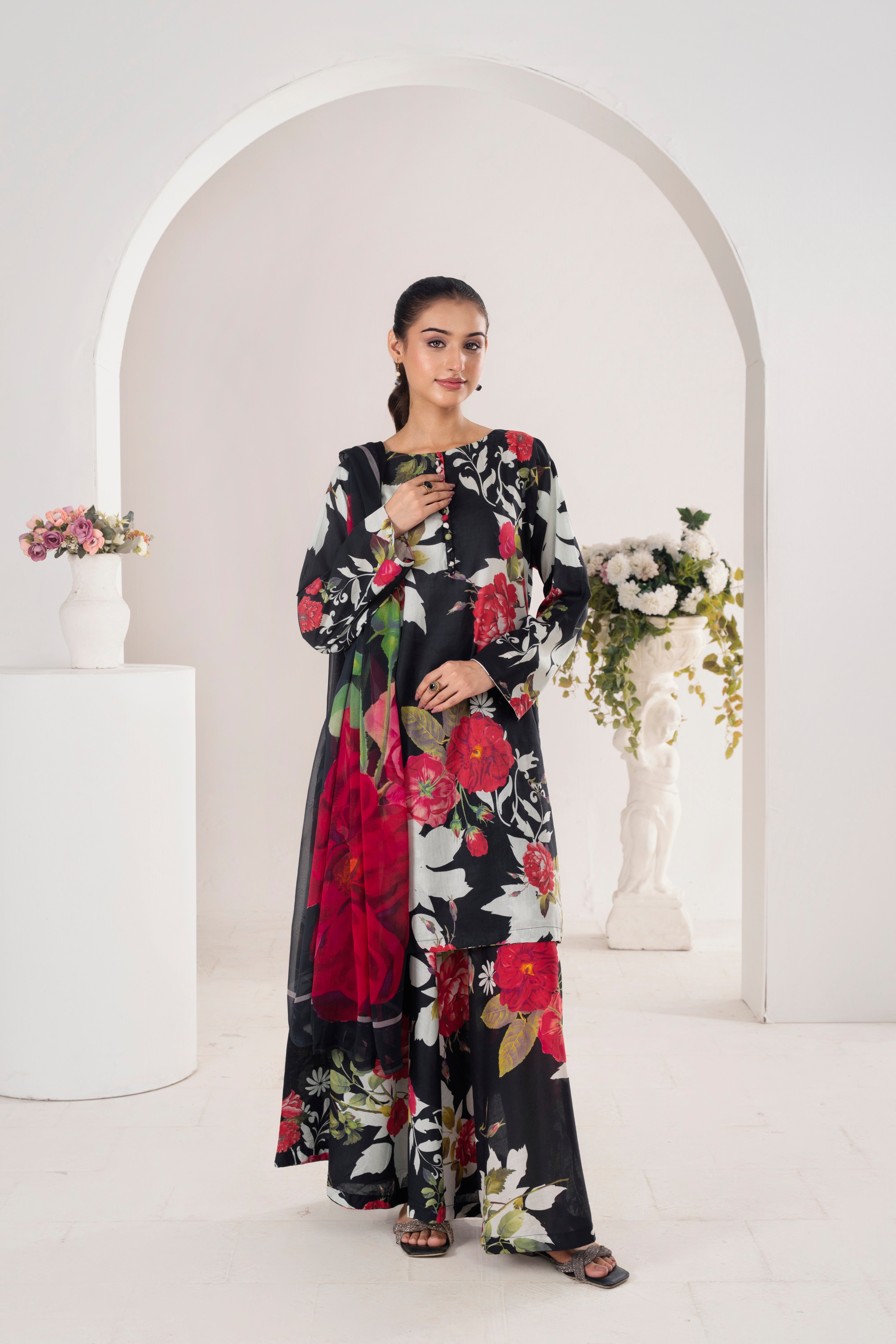 Feathers Unstitched 3 Piece Digital Printed Lawn Summer Suit-COLZORA-FT711
