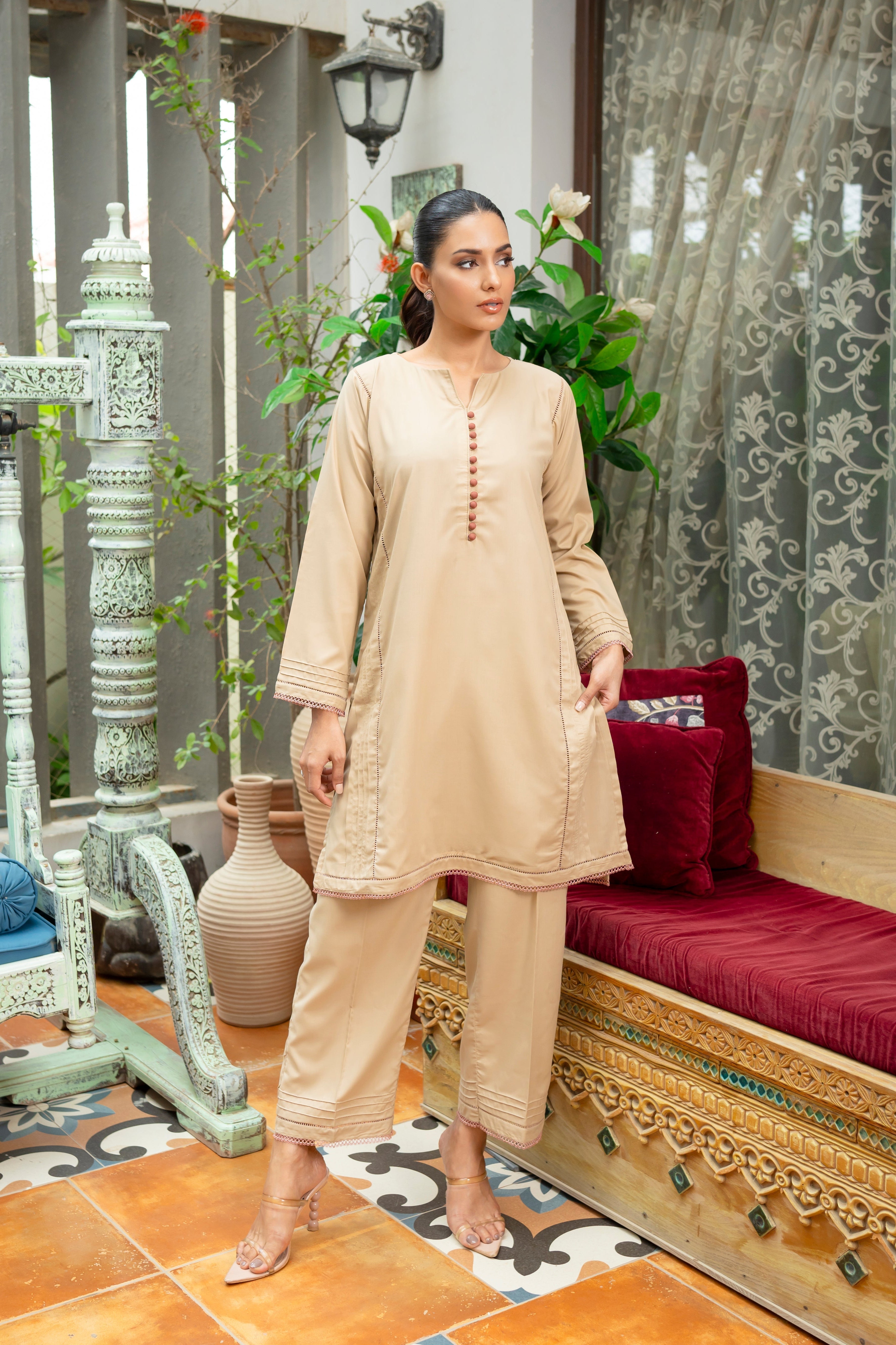 Bayaan By Mashrib Stitched 2 Piece Summer Suit-Ahed - 2pc