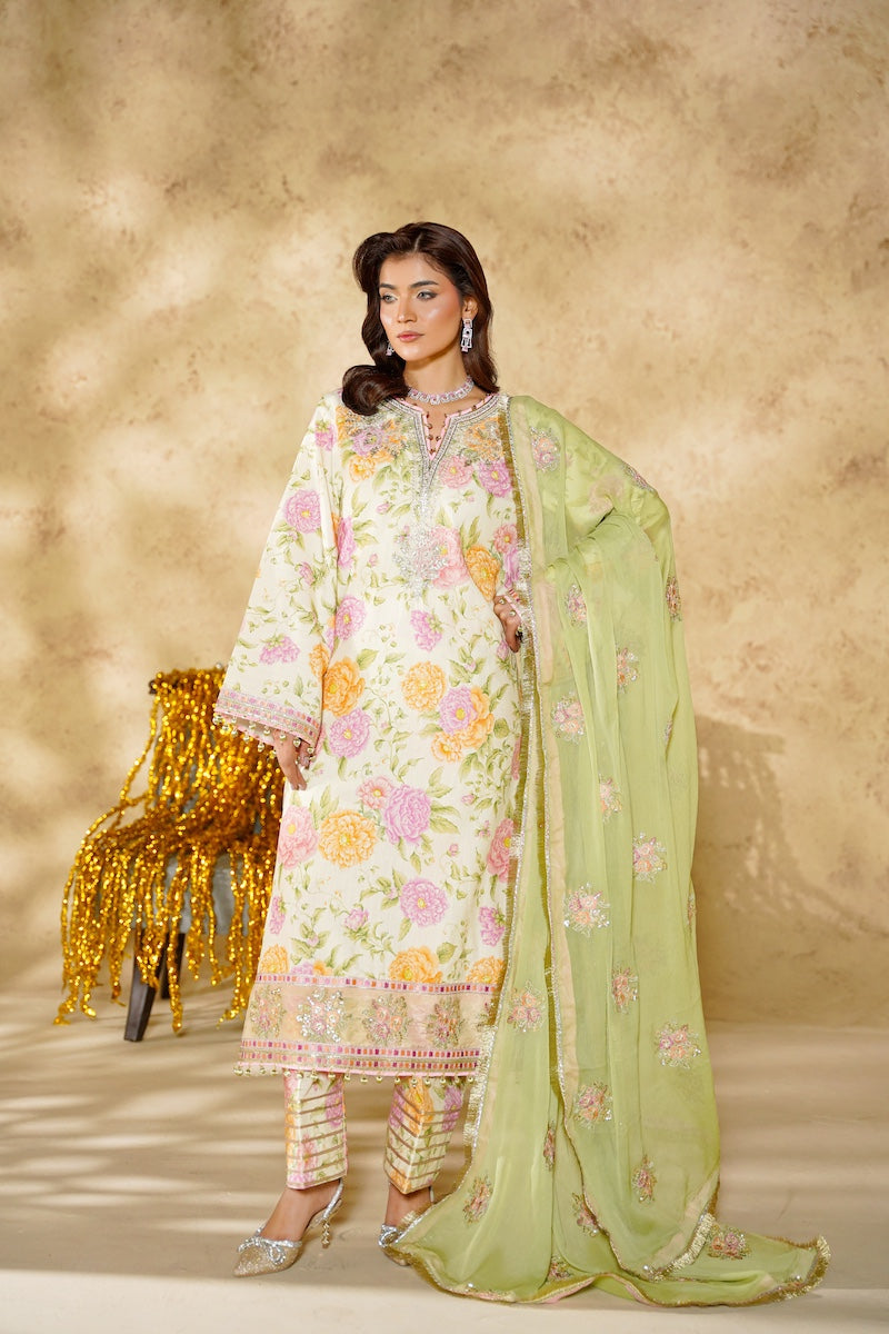 Arha Eman Stitched Winter Suit-GulBahar - Floral