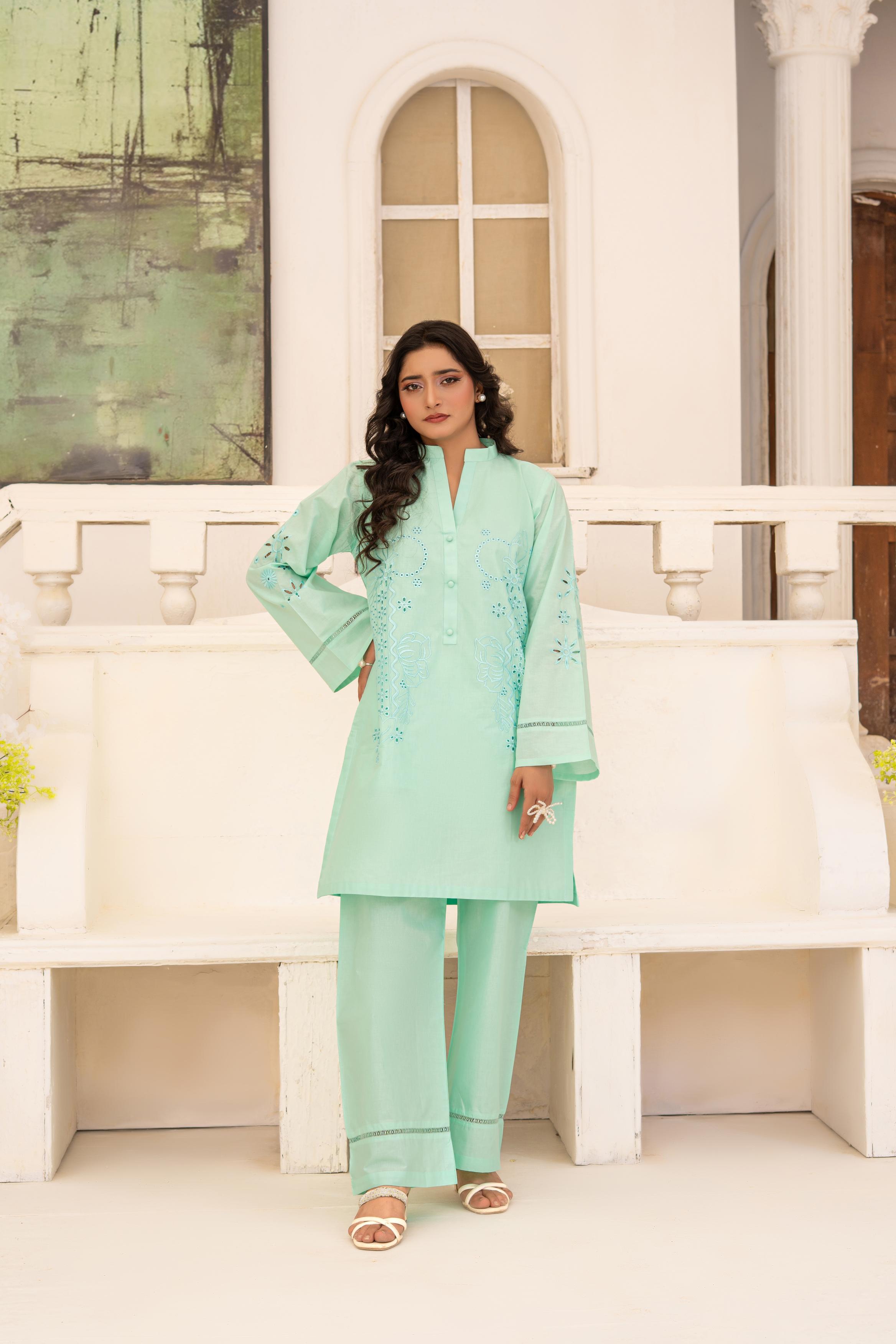 Sada Bahar By Abeera Stitched 2 Piece Emb Premium Cotton Suit-SB-01