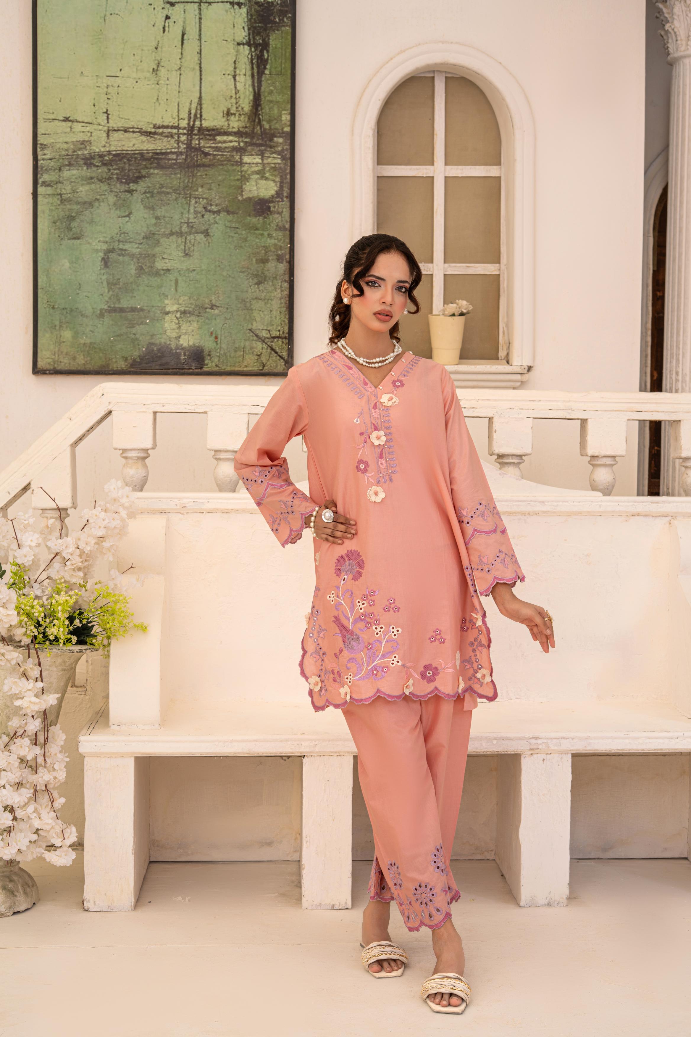 Sada Bahar By Abeera Stitched 2 Piece Emb Premium Cotton Suit-SB-07