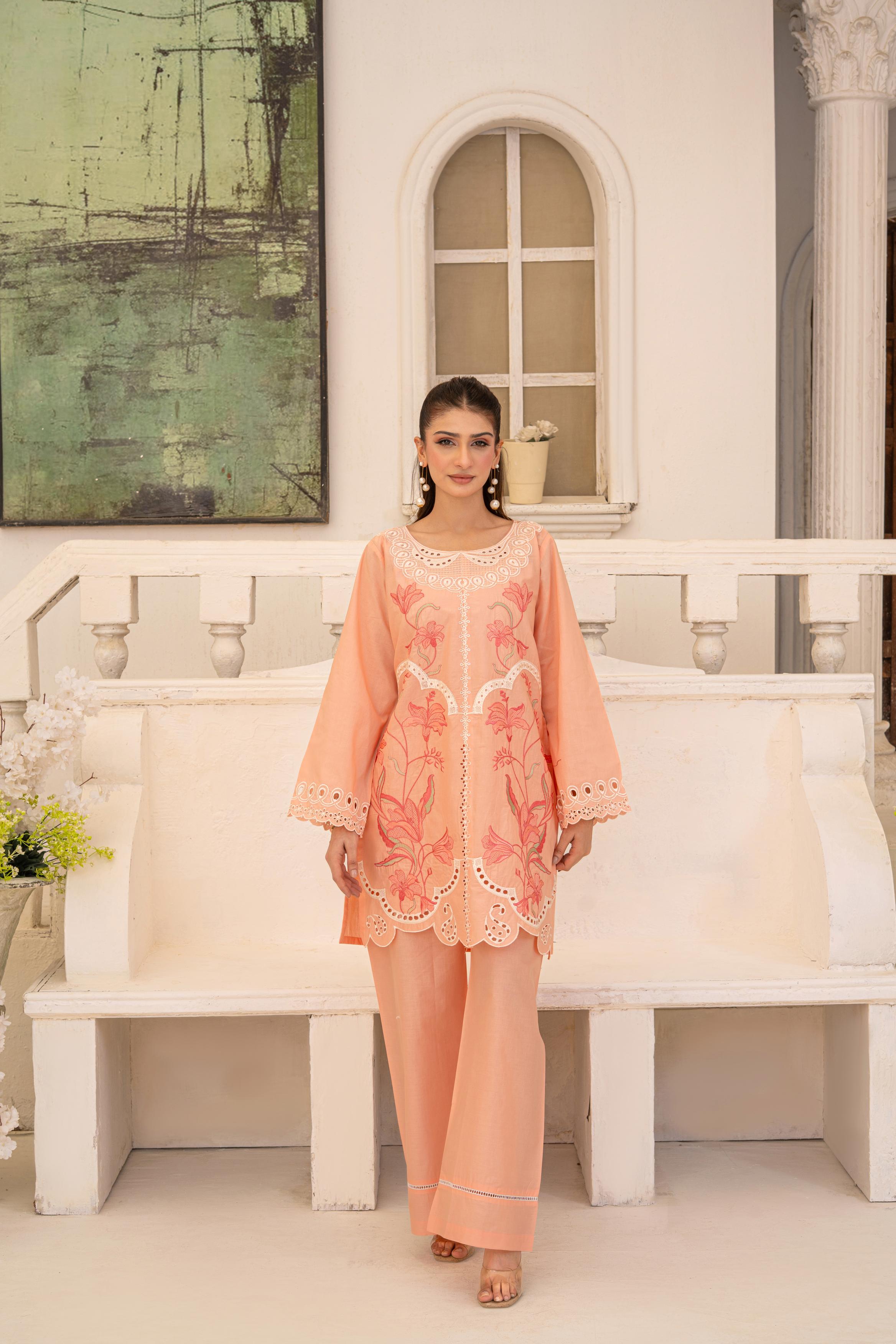 Sada Bahar By Abeera Stitched 2 Piece Emb Premium Cotton Suit-SB-09