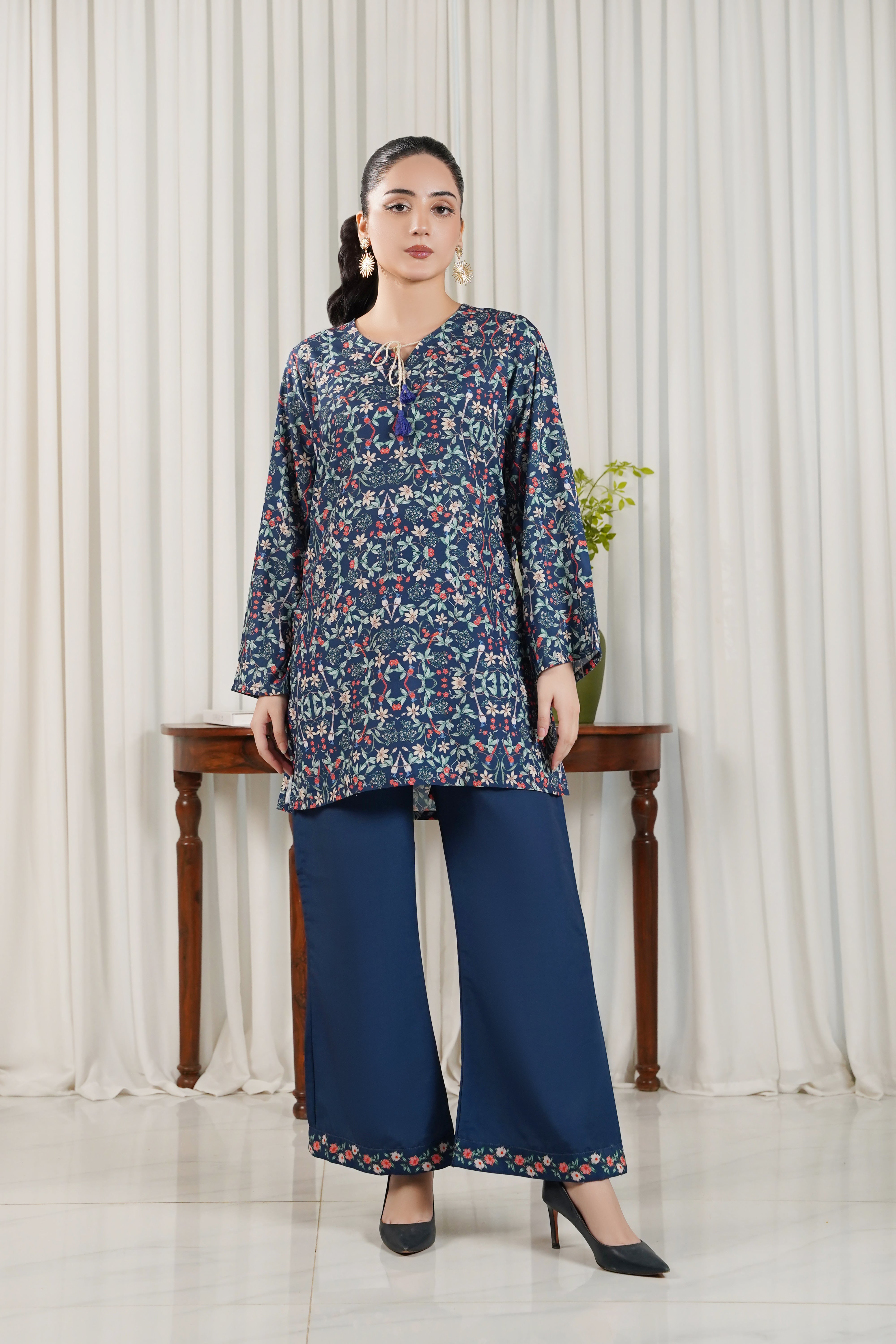 Dhaga Stitched 2 Piece Poly Cambric Collection'2025-Azure