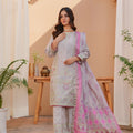 Threads & Weaves Stitched 3 PC - Embroidered Karandi Pret-02