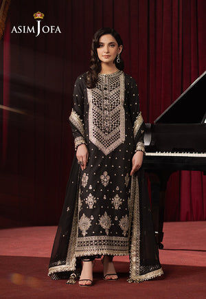 Asim Jofa Premium Festive Ajpf-01 Embroidered Silk 3 Pcs