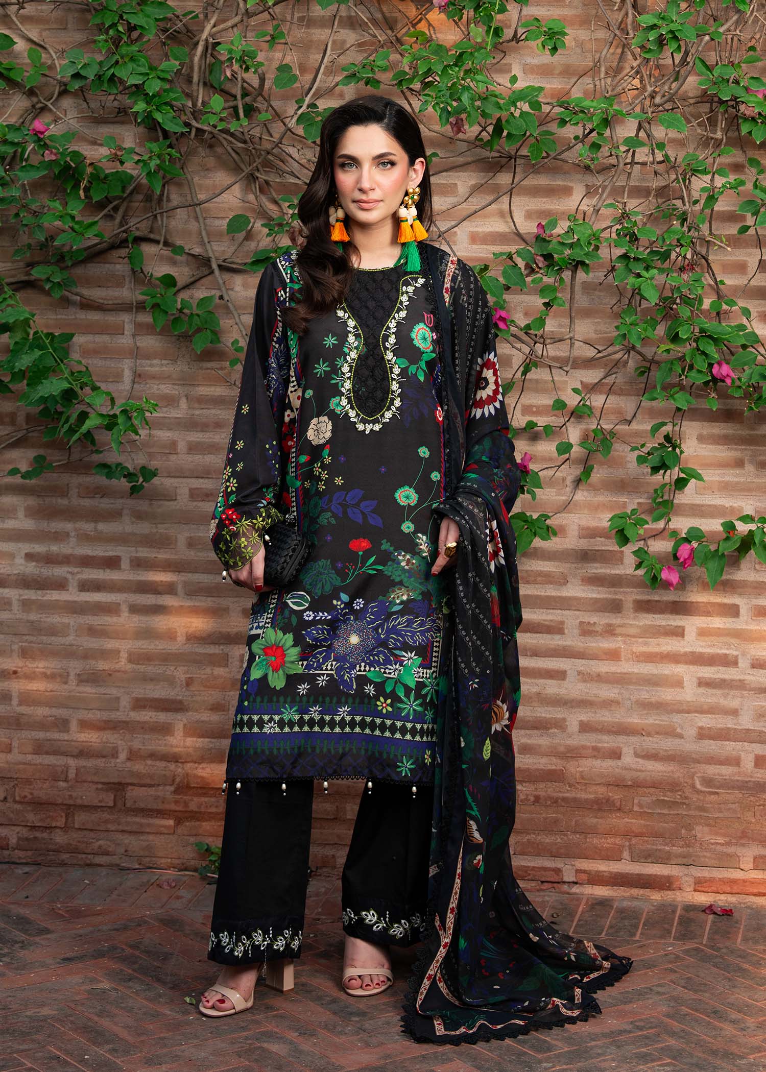 Cocktail By Sardinia Unstitched 3 Piece Summer Collection-ESPRESSO