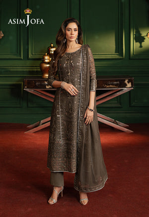 Asim Jofa Premium Festive Ajpf-21 Embroidered Chiffon 3 Pcs