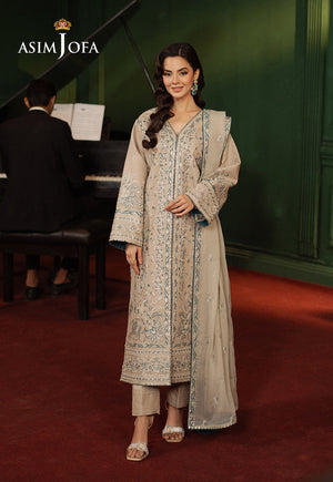 Asim Jofa Premium Festive Ajpf-29 Embroidered Silk 2 Pcs