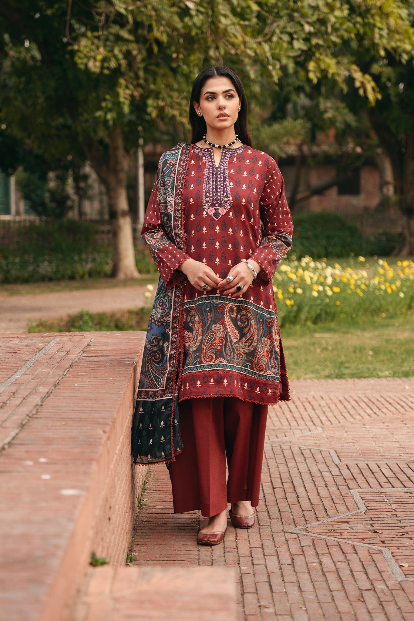 Bloom By Mannat Clothing Stitched Collection-Mahogany