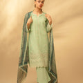 Zouj Unstitched 3 Piece Chikankari Lawn Edit Suit-Sage Bloom