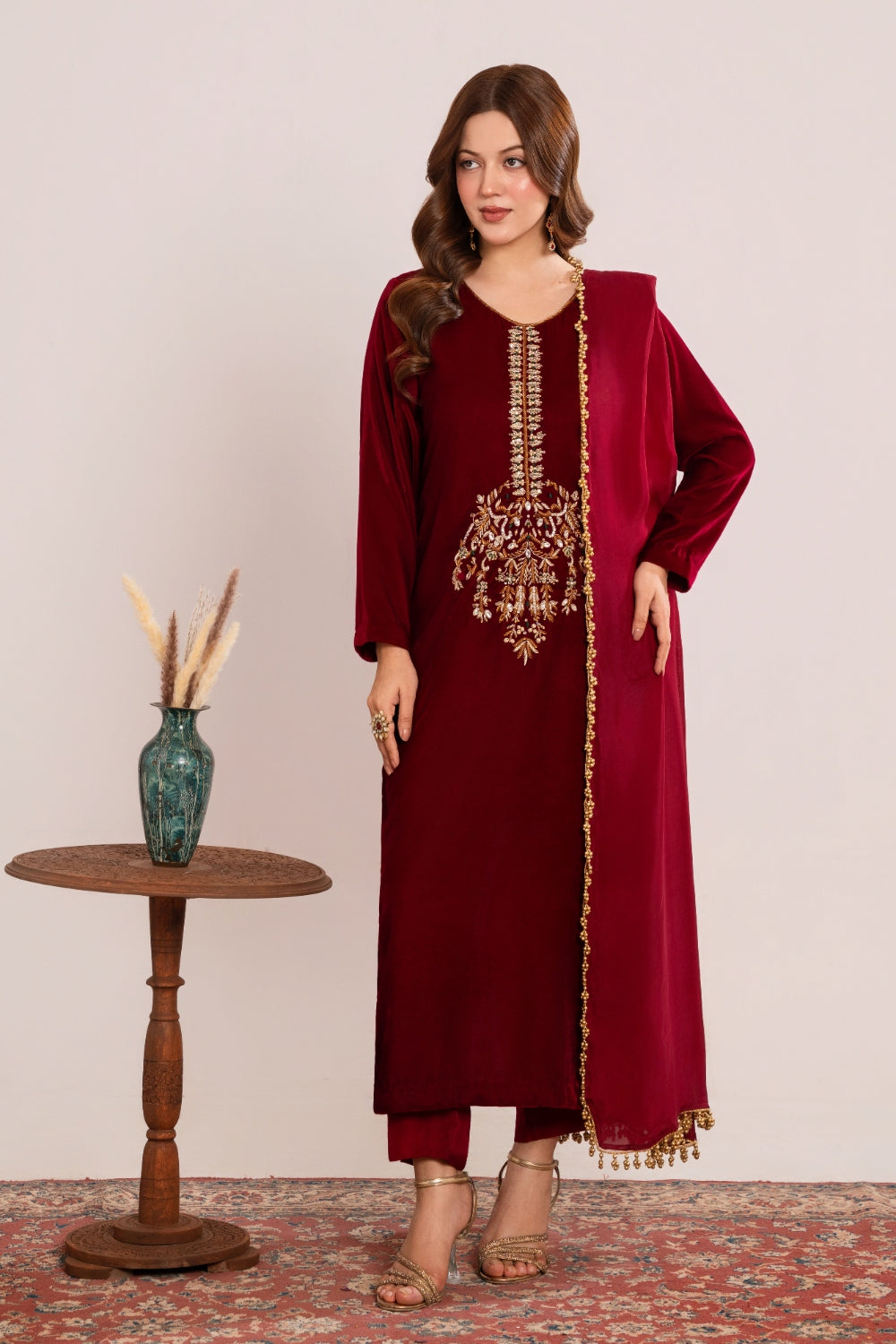 Khayat Stitched 3 Piece Formals Women Collection'2025-Carmine