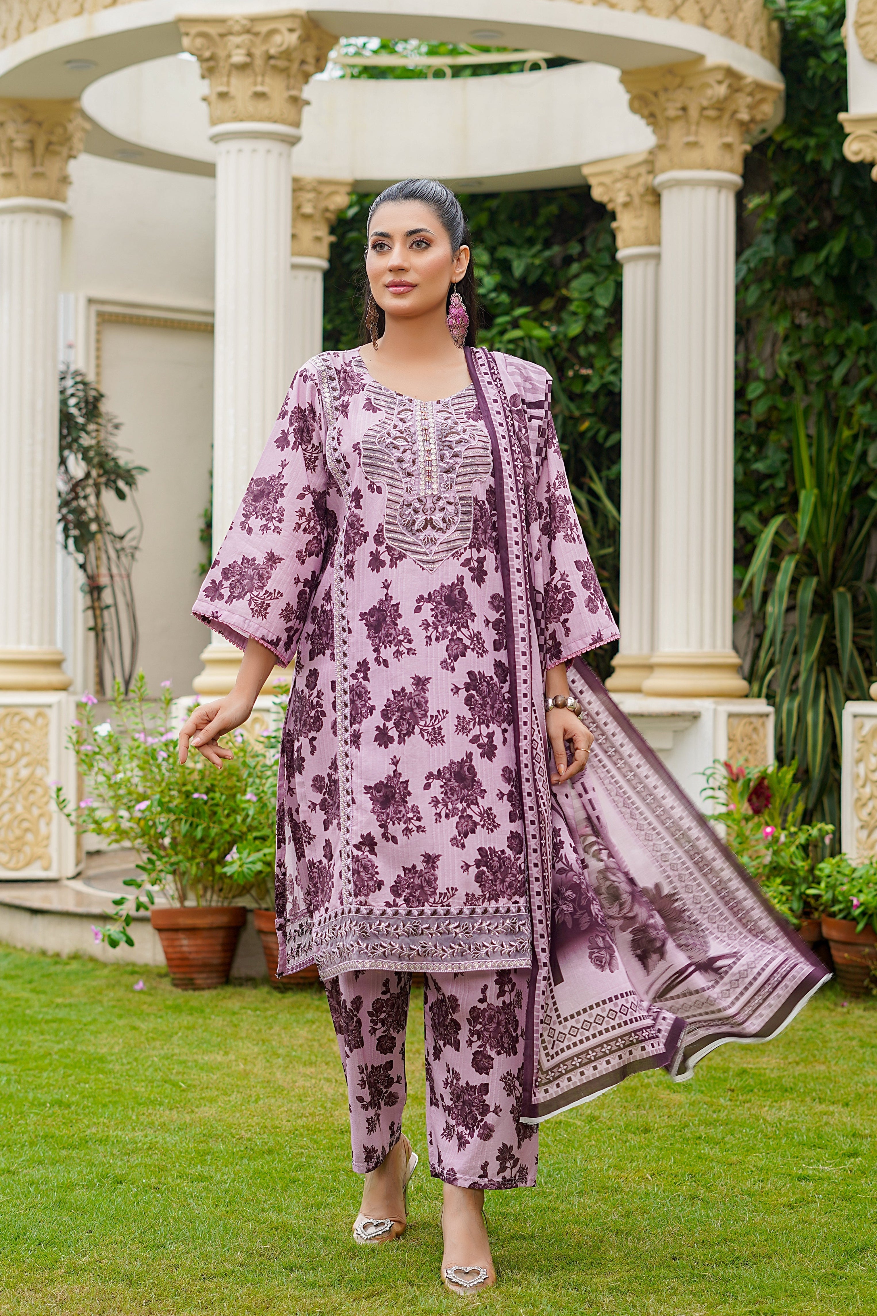 Rang E Gulposh Stitched 3 Piece Lawn Collection'2025-RNG-1201