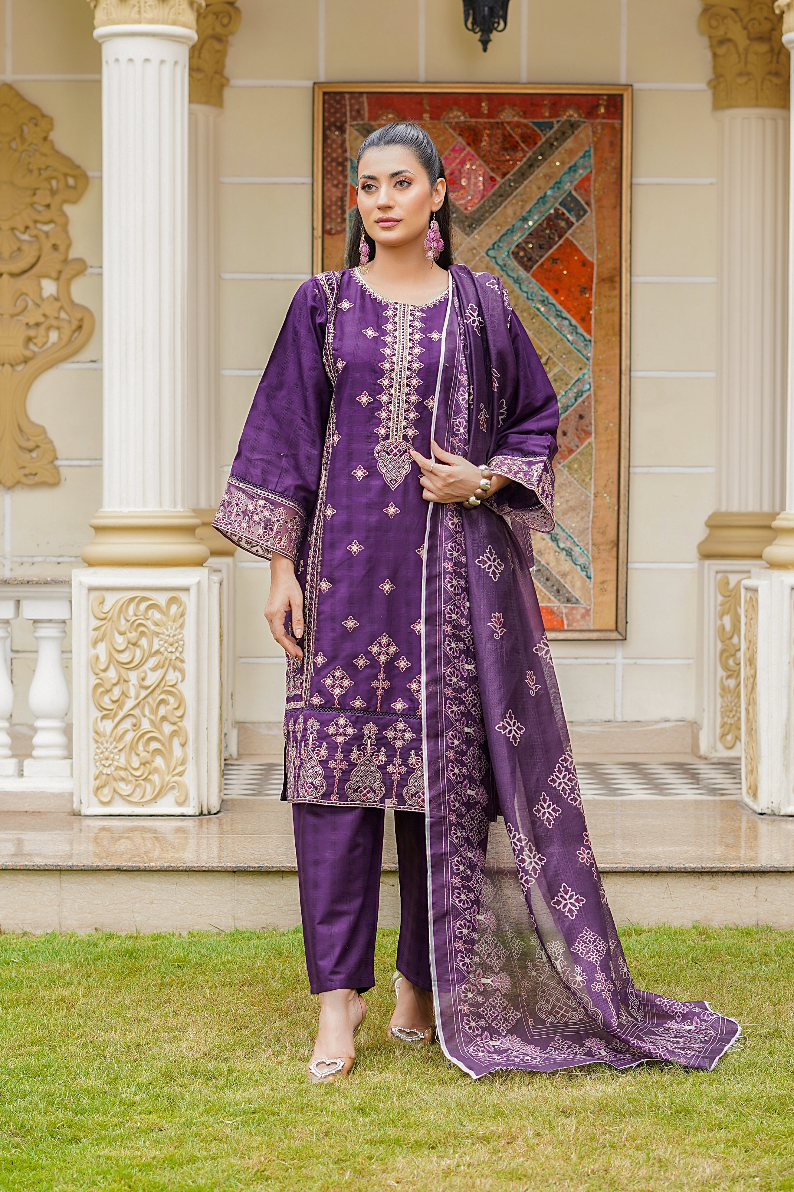 Rang E Gulposh Stitched 3 Piece Lawn Collection'2025-RNG-1202