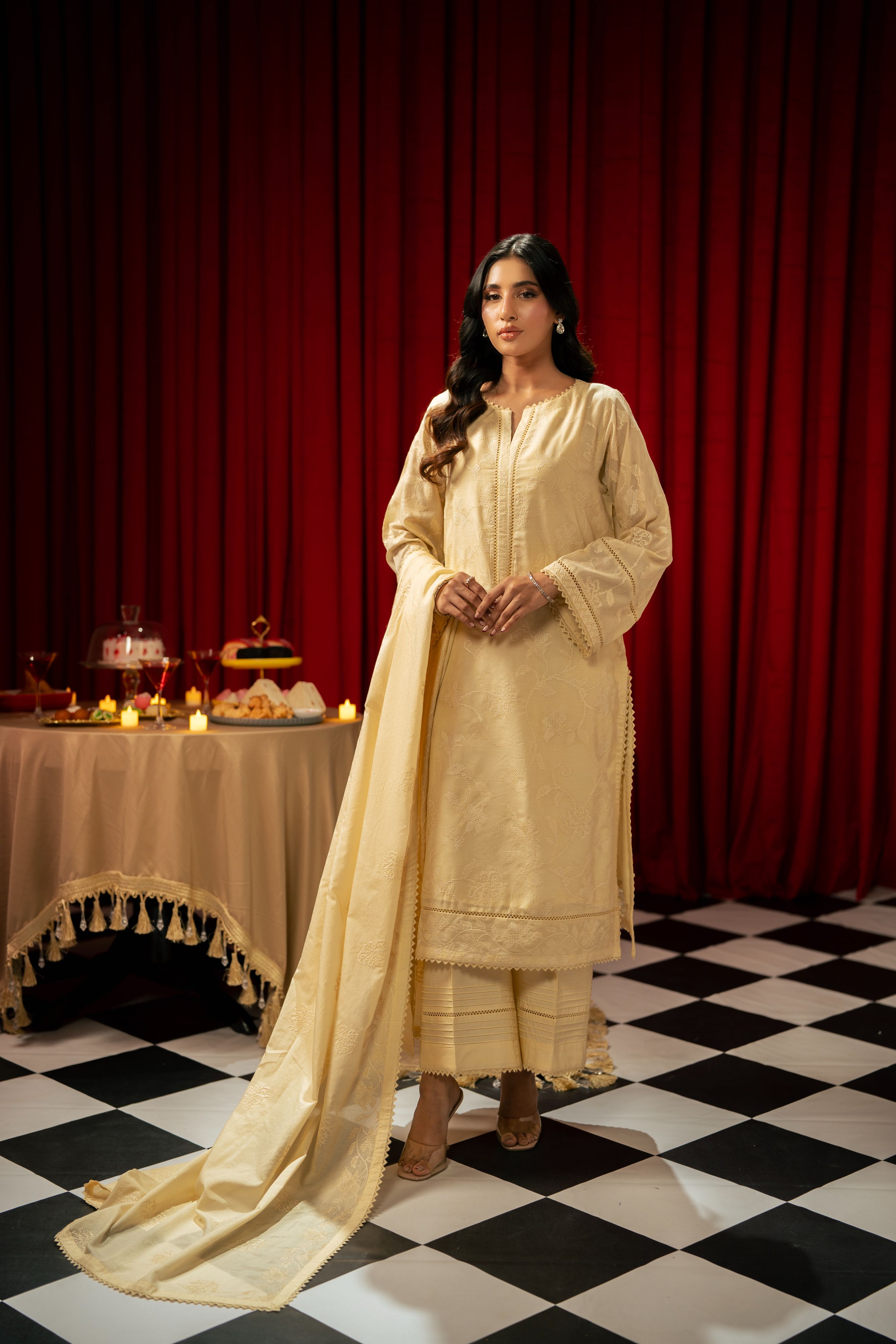 Freesia By Zouj 3 Piece Festive Edit-Sunlit Golden