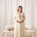 Mehar By Al Harir Stitched 3 Piece Formals Suit-AH014-Mehar-OffWhite