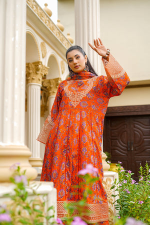 Rang E Gulposh Stitched 3 Piece Lawn Collection'2025-RNG-1215