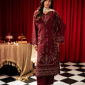 Freesia By Zouj 3 Piece Festive Edit-Royal Burgundy