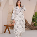 Threads & Weaves Stitched 2 Piece Lawn Suit-Classic White Intricate Lawn Suit-RTWL25104
