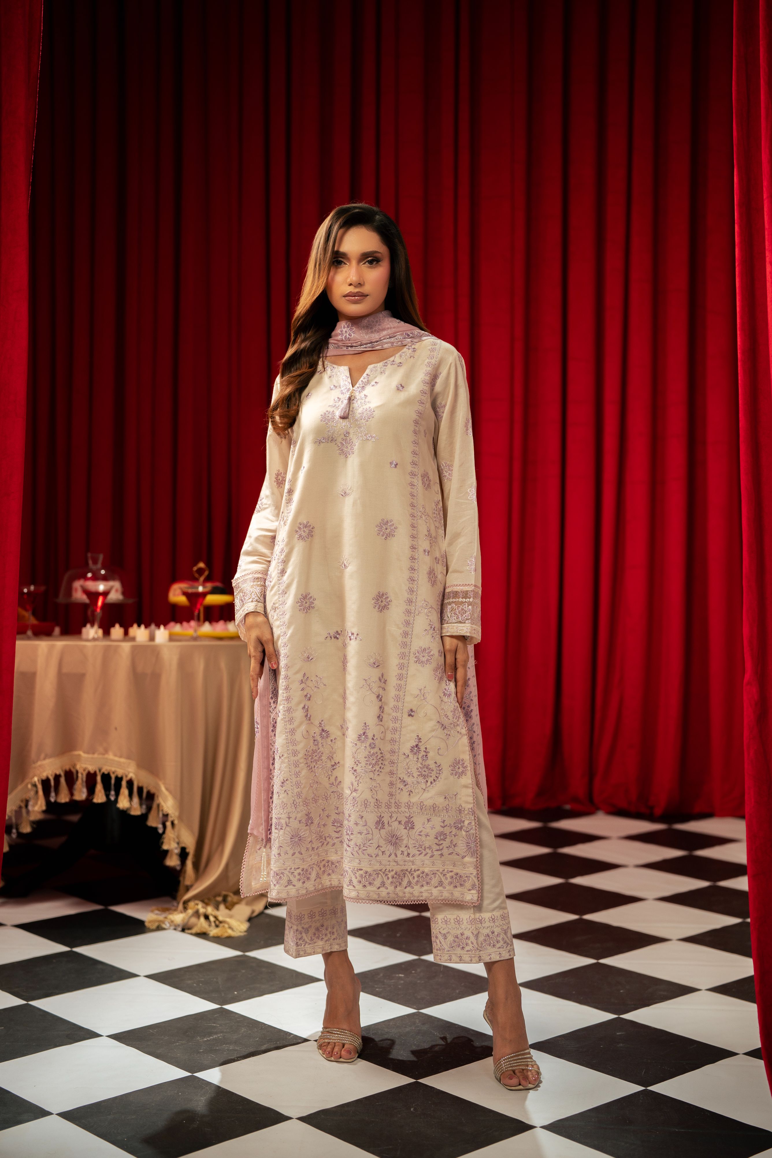 Freesia By Zouj 3 Piece Festive Edit-Lavender Luxe
