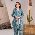 Threads & Weaves Stitched 2 Piece Lawn Suit-Teal Elegance Lawn Suit-RTWL25103