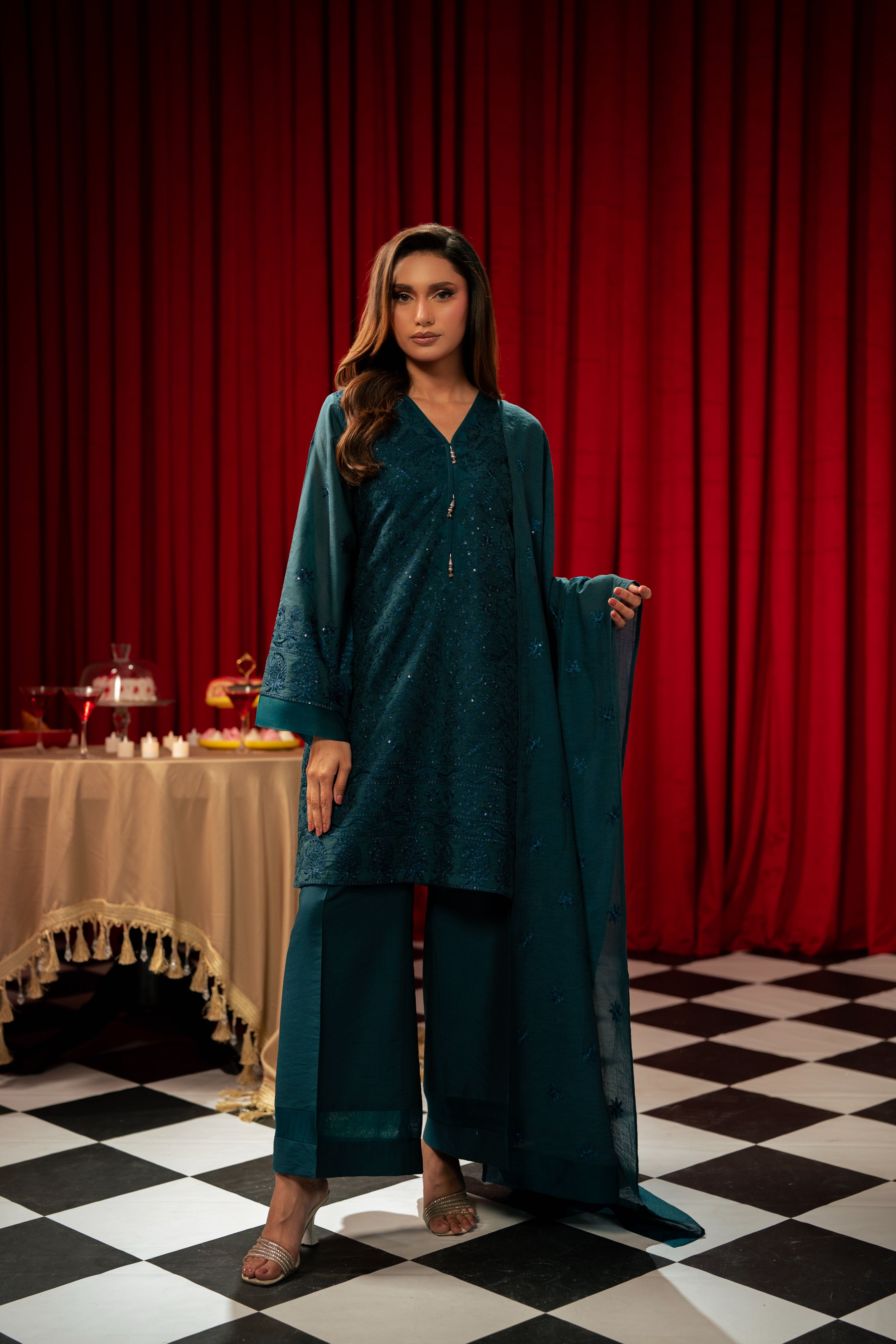 Freesia By Zouj 3 Piece Festive Edit-Emerald Elan