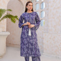 Threads & Weaves Stitched 2 Piece Lawn Collection'2025-Regal Purple Floral Lawn Suit-RTWL25102