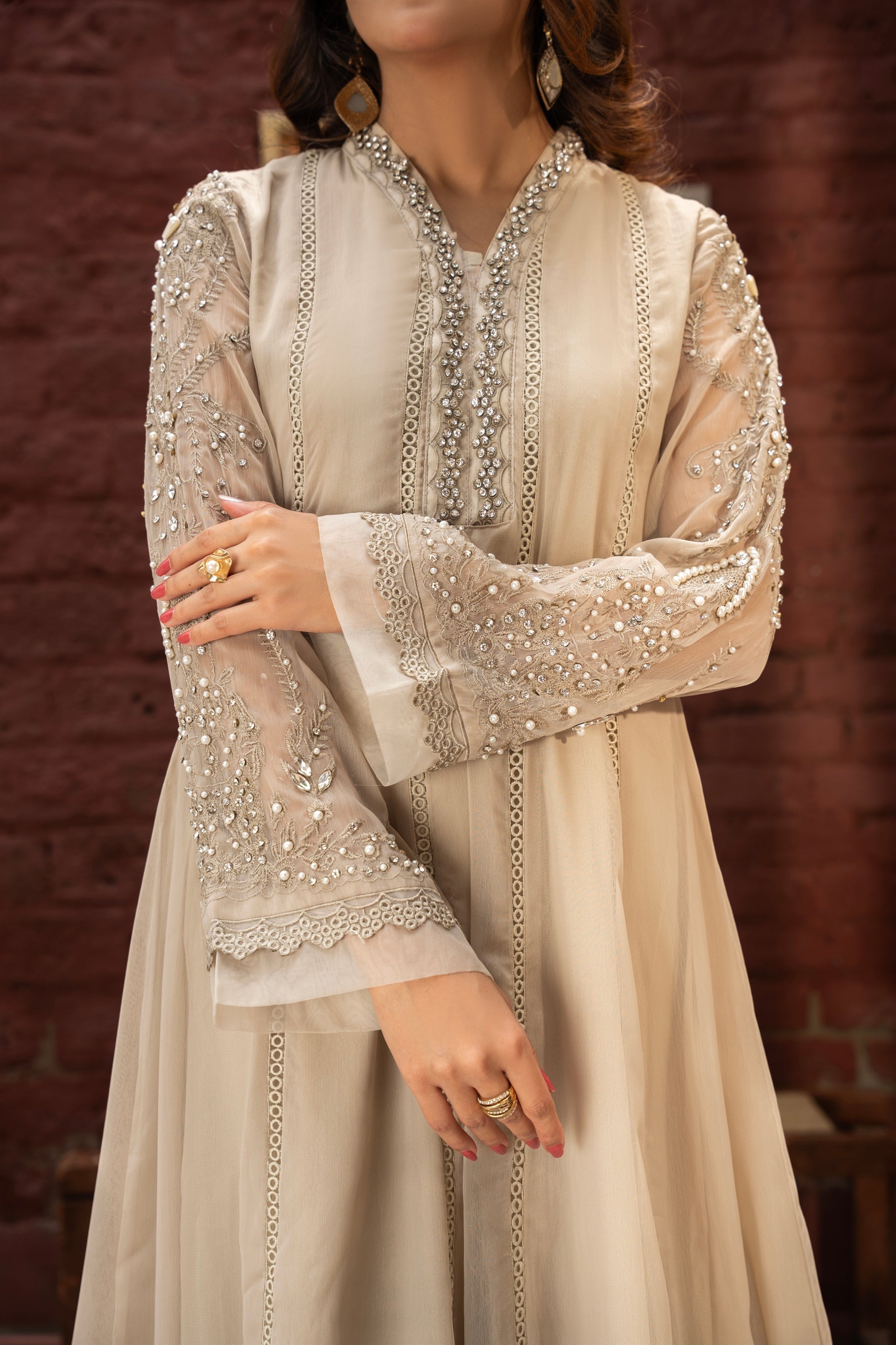 Rang Nirala By Manahils Stitched 3 Piece Formals Collection'2025-K-165-TAN BROWN