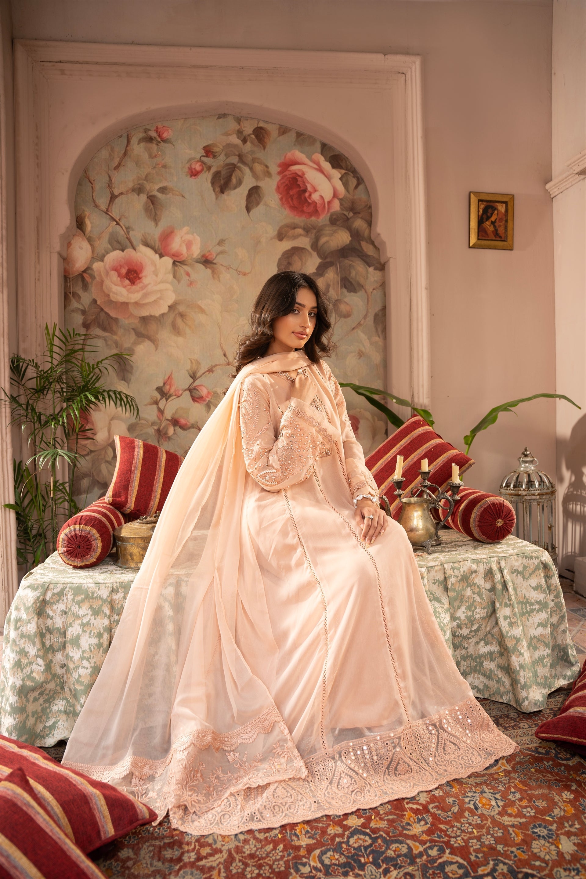 Rang Nirala By Manahils Stitched 3 Piece Formals Collection'2025-K-165-PEACH