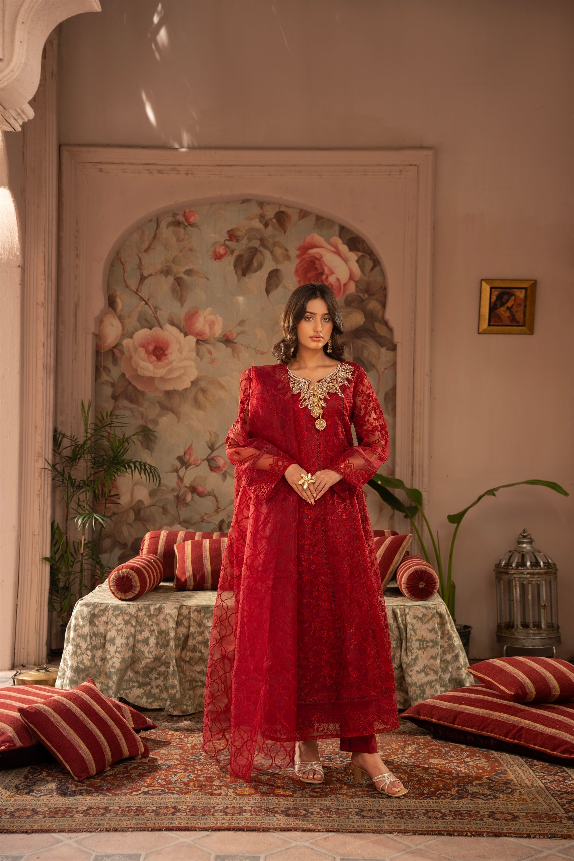 Rang Nirala By Manahils Stitched 3 Piece Formals Collection'2025-K-171-MAROON