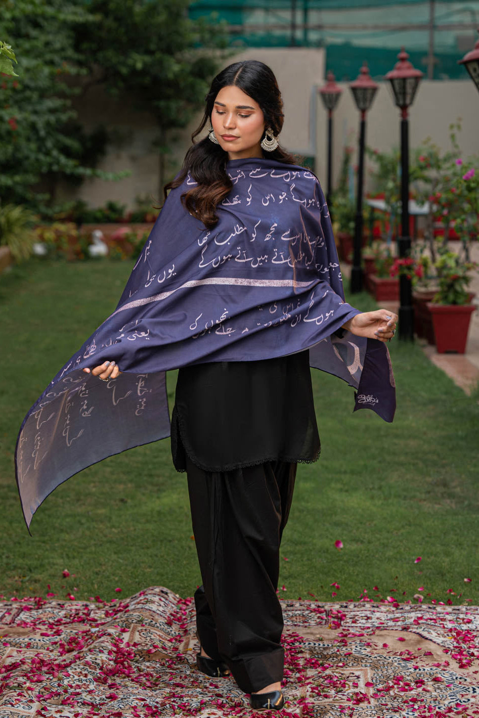 Tng By Md Stole Collection-Jaun Elia Stole (Voilet Blue)