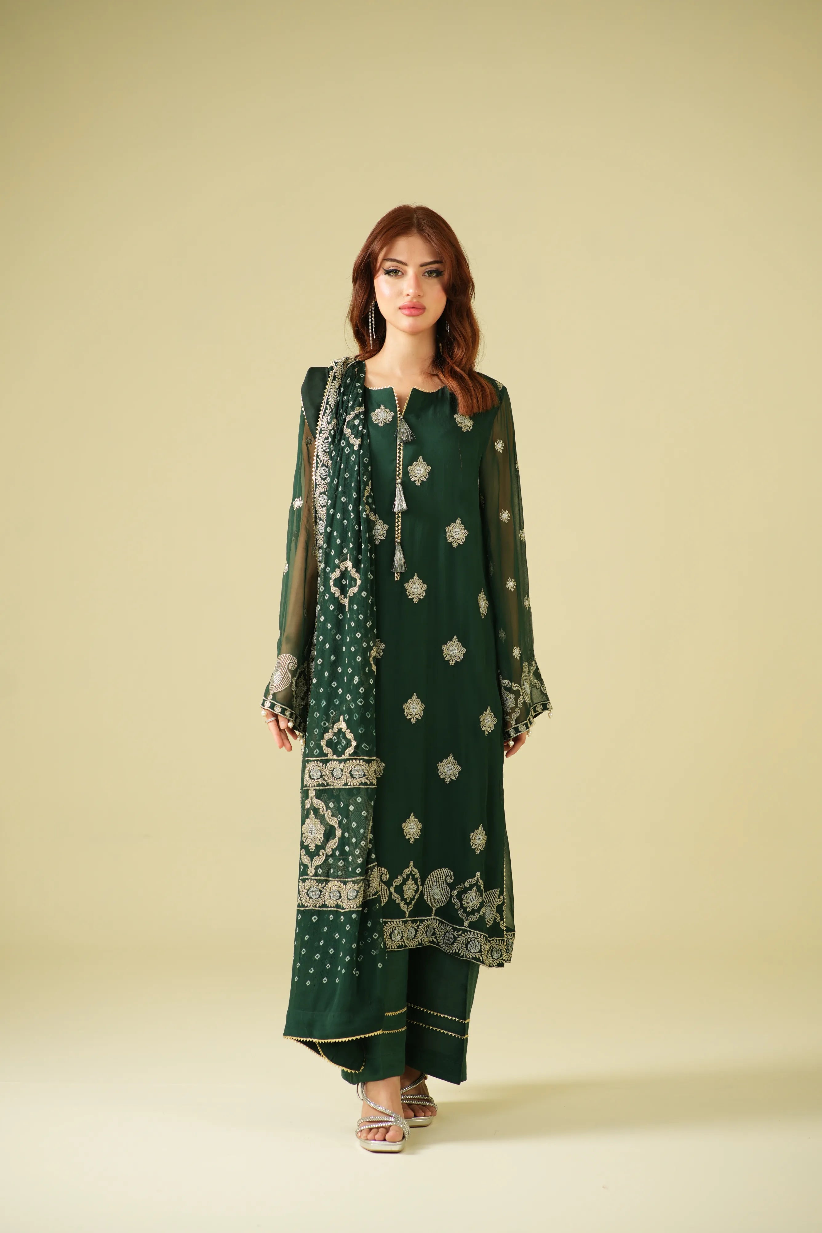 Satrang By Zouj Unstitched 3 Piece Formals Suit-Royale Jade