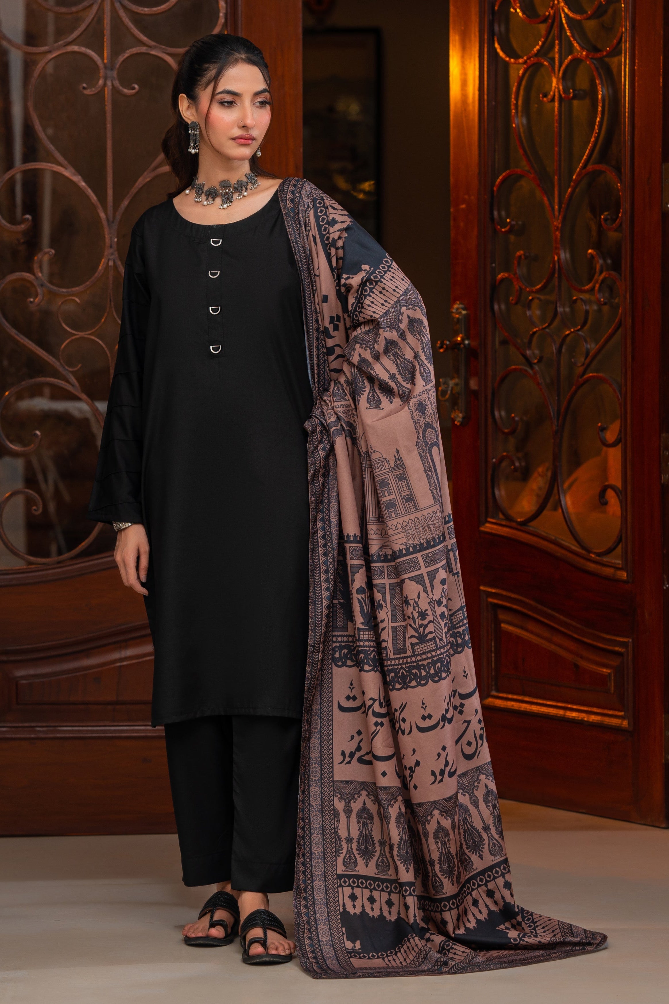 Tng By Md Odhni Collection-Taj Mahal Silk Odhni (Brown)