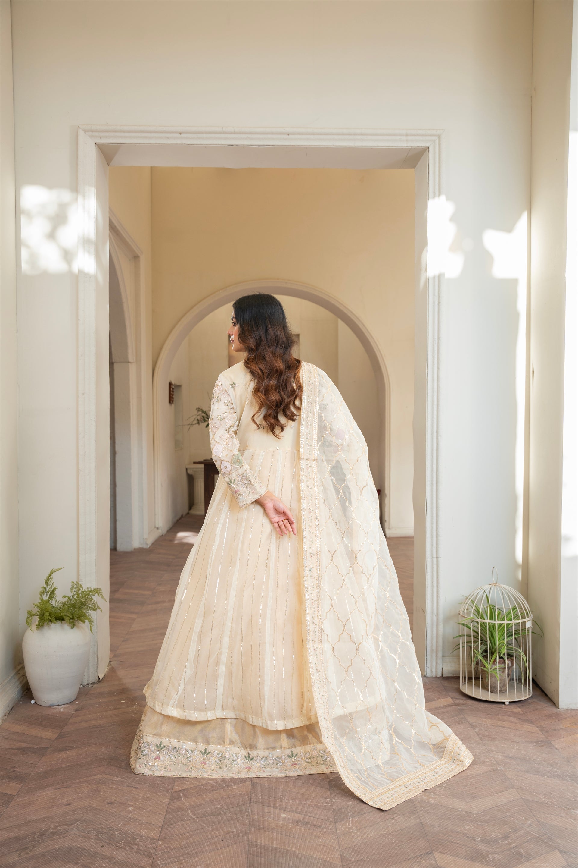 Couture by Manahils Stitched 3 Piece Luxury Formals Collection'2025-022-BEIGE