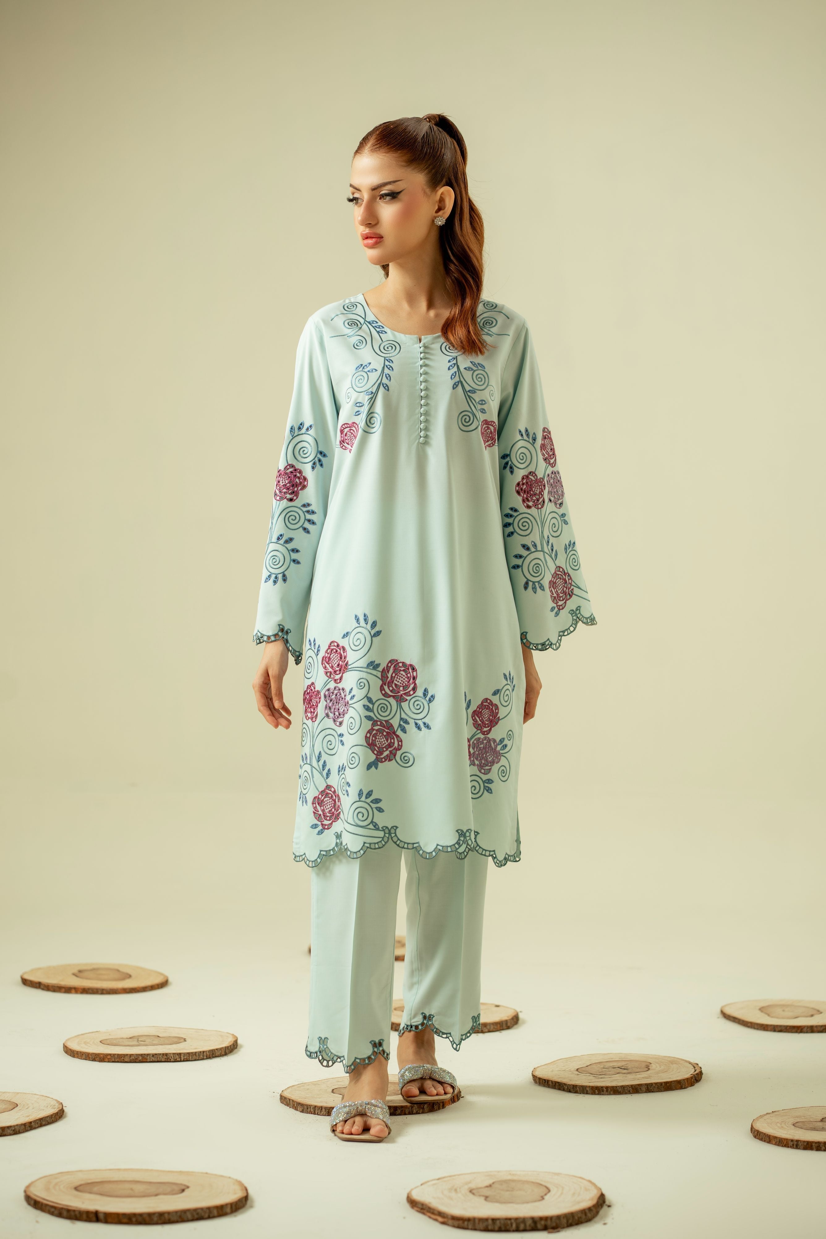 Signature Evening Wear By Zouj Stitched 2 Piece Summer Suit-Olen