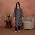 Feathers Unstitched 2 Piece Emb Lawn Summer Suit-Sapphire Regency-Embroidered 2pc