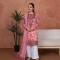 Feathers Unstitched 3 Piece Emb Lawn Summer Suit-Rosewood Heirloom-Embroidered 3pc