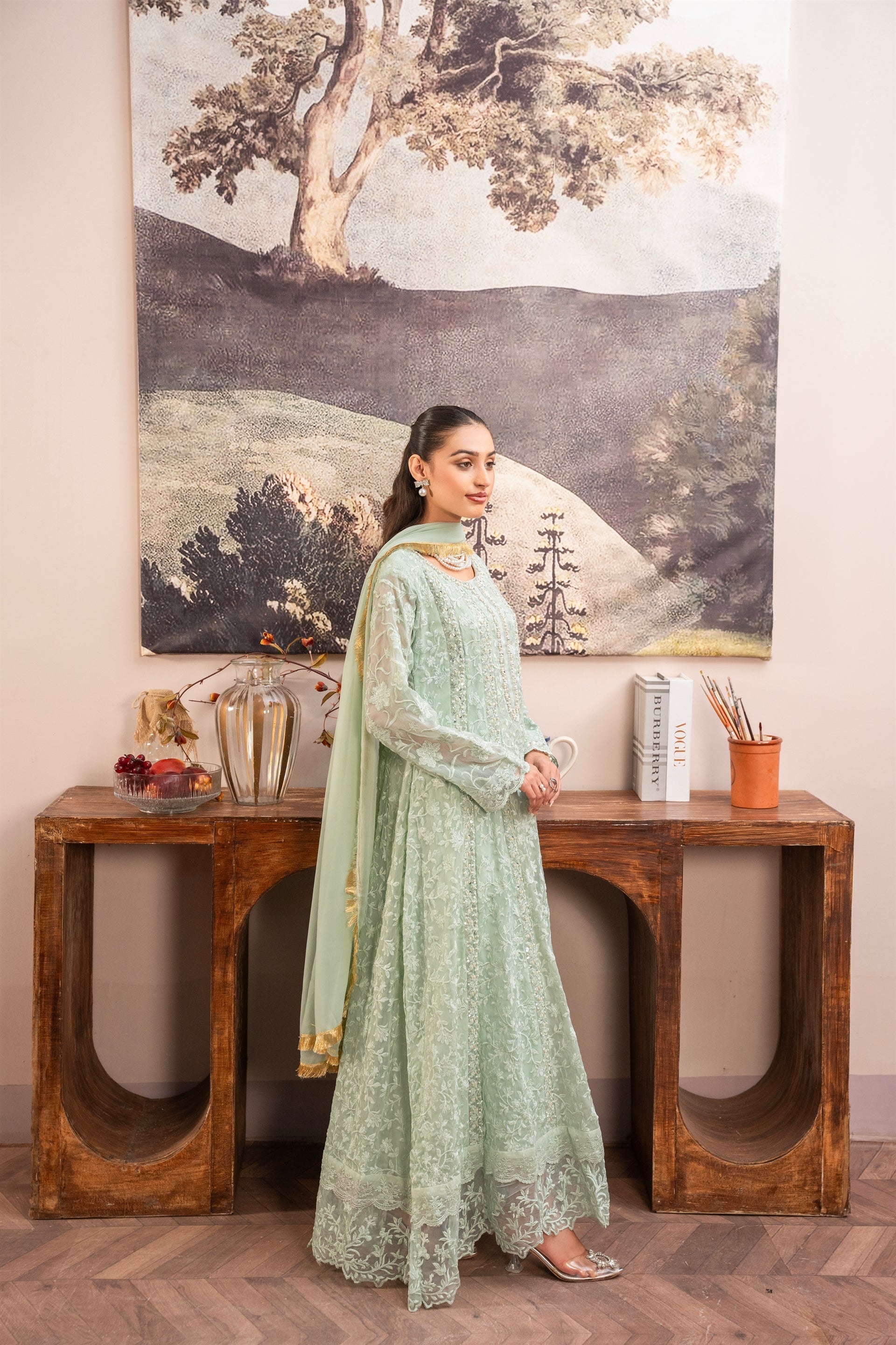 Rang Nirala By Manahils Stitched 3 Piece Formals Collection'2025-K-169-MINT GREEN