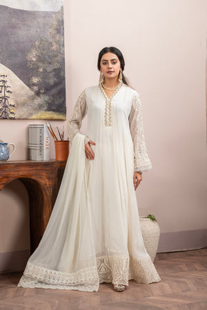 Rang Nirala By Manahils Stitched 3 Piece Formals Collection'2025-K-165-OFF WHITE