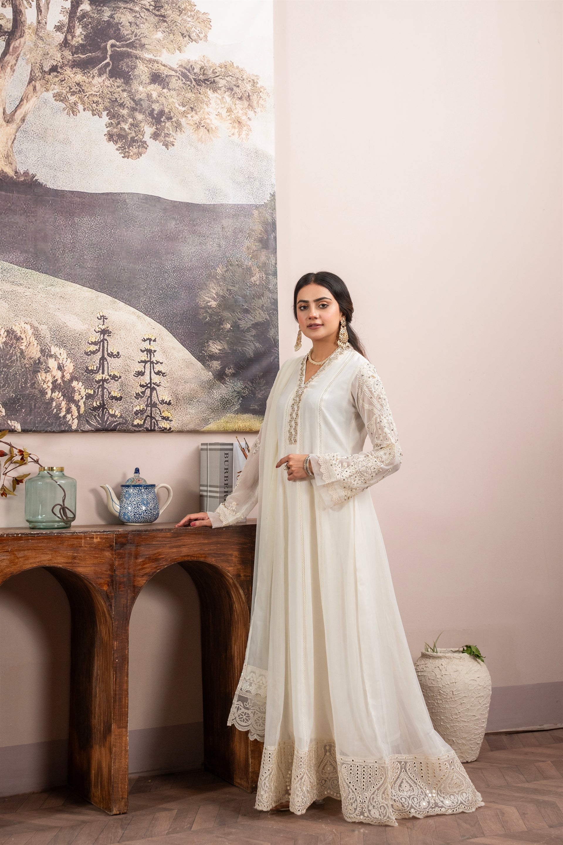 Rang Nirala By Manahils Stitched 3 Piece Formals Collection'2025-K-165-OFF WHITE