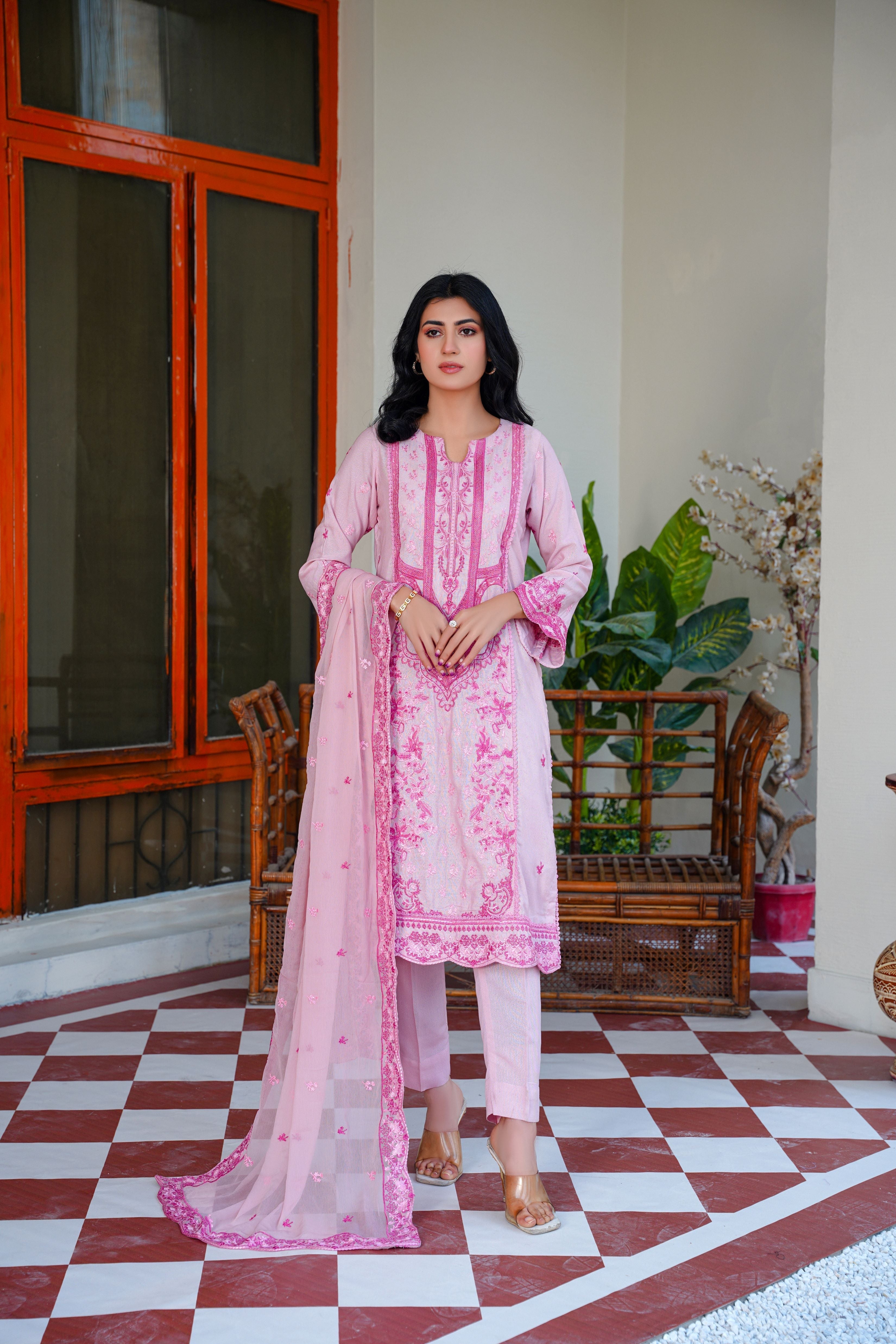 Threads & Weaves 3 PC KARANDI Embroidered Dress-KR24104