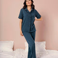 Belleza Lingerie PV Plain With Contrast Piping Pajama Suit - PJS002
