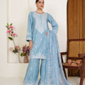Threads & Weaves Powder Blue Embroidered Lawn 3-Piece Pret Suit