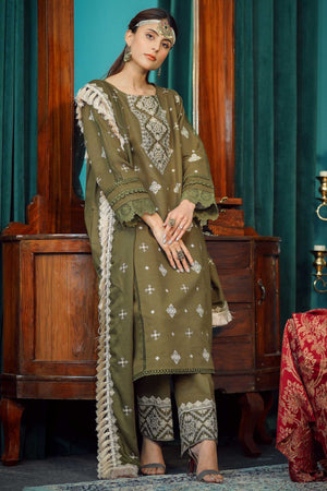 Moksh By Aayra Unstitched Winter Collection'2025-Moss Green